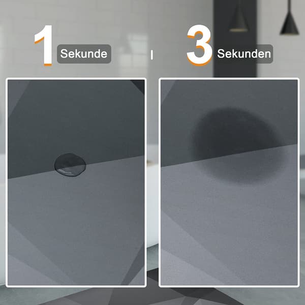 Absorberende bademåtte, skridsikker, hurtigtørrende, grå