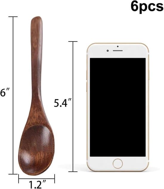 Puulusikkasetti - 6 osaa luonnonpuuta - 15,2 cm