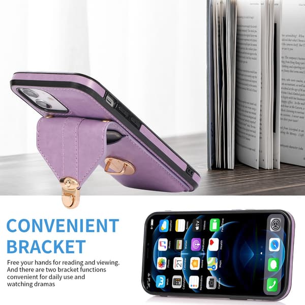 iPhone 15 Pro Max, kortholder etui, crossbody PU etui (sort)