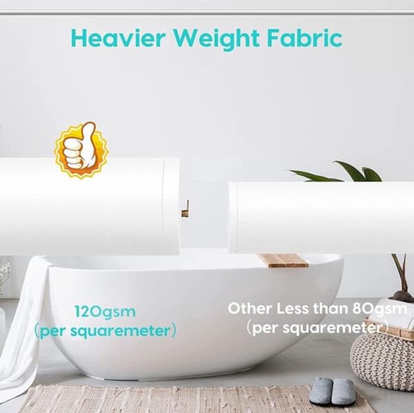 Badeværelsesforhæng - Polyesterfiber - Farverigt botanisk mønster - 180*200cm