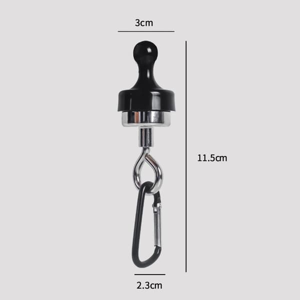 2-pack - Starka magnetiska krokar för utomhustält - Magnetiska karbinhakar - svart