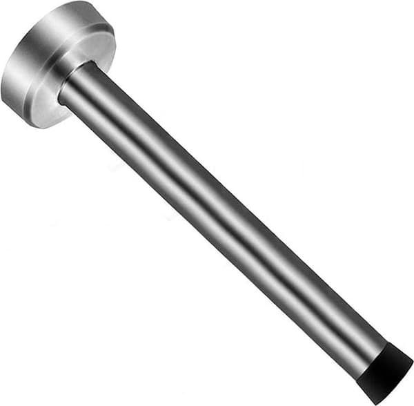 1-delt dørstopper - 20 cm lang dørstopper, moderne rustfrit stål - med støjreducerende gummihovedbeskyttelsesdæksel