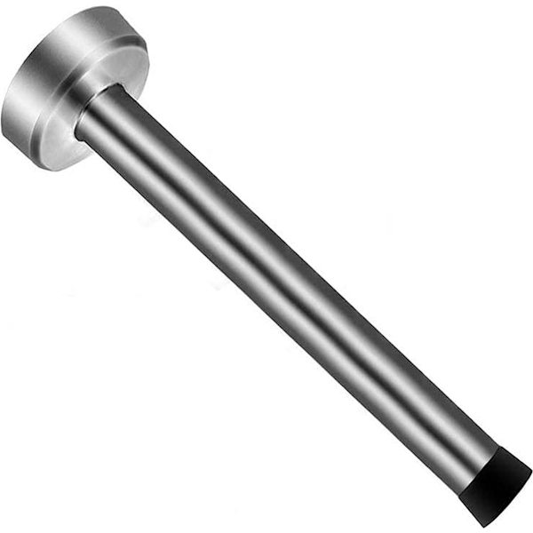 1-delt dørstopper - 20 cm lang dørstopper, moderne rustfritt stål - med støyreduserende gummihodebeskyttelse