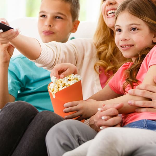 Kaksiosaiset silikoniset mikroaaltouunin popcorntötteröt - oranssi, harmaa