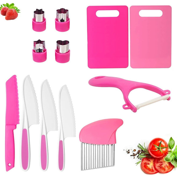 12-delars set - Knivset för barn - Rosa