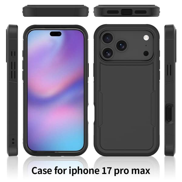 iPhone 17 Pro Max telefondeksel, støtsikkert TPU+PC-telefondeksel, lilla