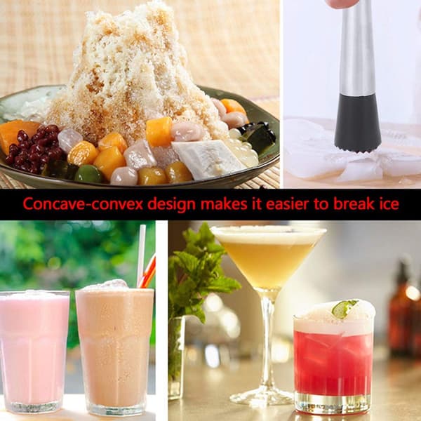 Cocktail Muddle Rustfrit Stål Cocktail Muddle Rillet Design til Smagsfrigivelse Holdbar og Komfortabel 8 Tommer Sølv