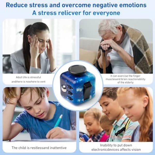Passer til 2 Infinity Cubes, stressreducerende legetøj, angstlindring for børn og voksne, egnet til ADD, ADHD, OCD, autisme sensorisk legetøj