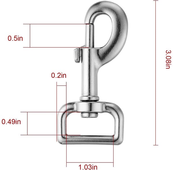Robust svängbart hundkoppel, 4 clips, karbinhake, krok och trigger clip