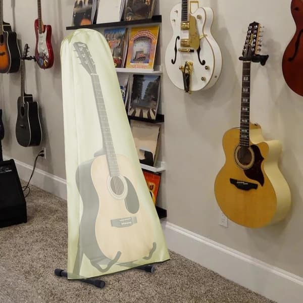 1-Delad - Gitarldammskydd - Instrumentskydd - Portabelt Instrumentskydd för Utomhusbruk (Beige)