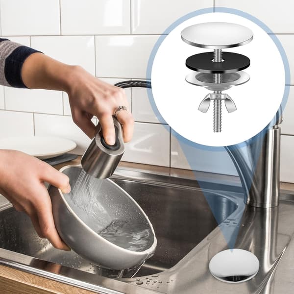 Diskho lock - Rostfritt stål kranhåls lock - 5 cm läckagesäker kranhålsplugg - kökshålslock - silver