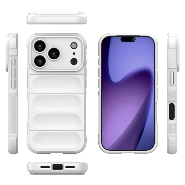 iPhone 17-PRO telefondeksel, mykt deksel, hvit