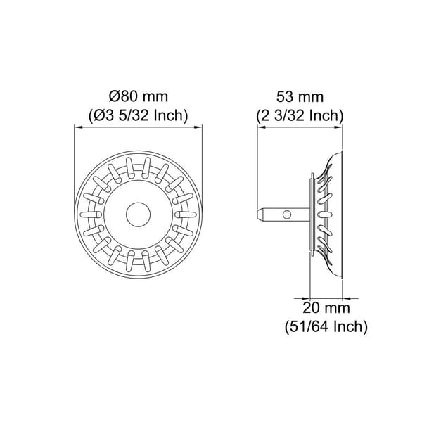 Diskho Sil med Justerbart Lås - Universal Diskho Sil, Utdragbar Sil Korg, Rostfritt Stål, Diskmaskinsäker (80mm)
