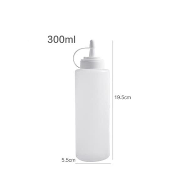 Sovseflasker - Sovsebeholdere - Sæt med 6 300 ml sovseflasker - Gennemsigtige plastik squeeze-flasker - Til maling, bagning, ketchup