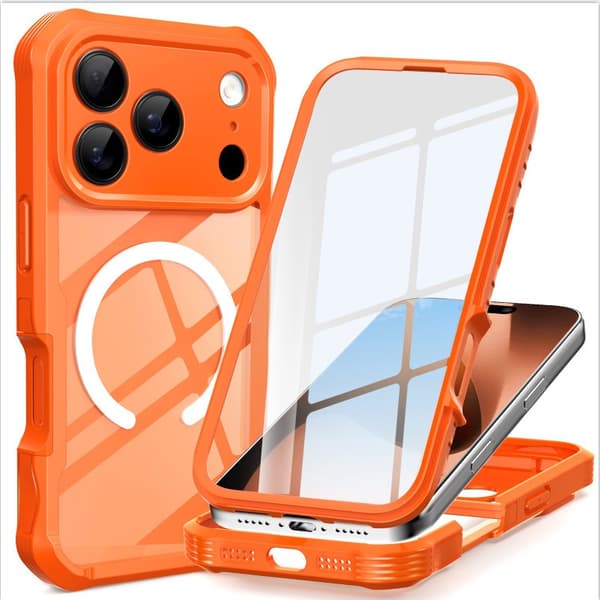 iPhone 17 Pro mobilskal, stöttåligt skal, orange