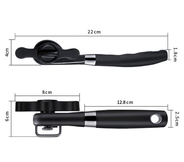 Sikker dåseåbner, ergonomisk og skridsikkert design