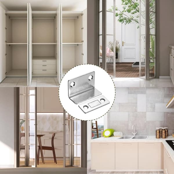 2-pack - Magnetiskt skåplås - Ultratunt L-format magnetlås - Skåplås (silver)