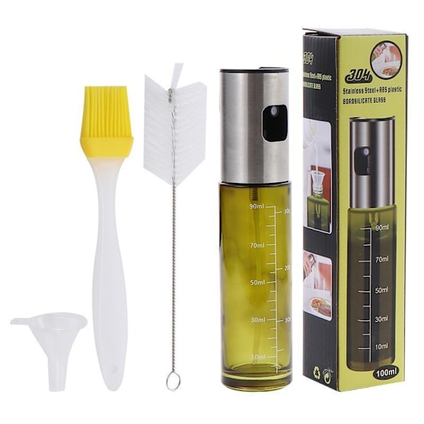 Oliediffuser - Køkkendiffuser - Rustfrit stål - 100 ml, drypfri dispenser (grøn)