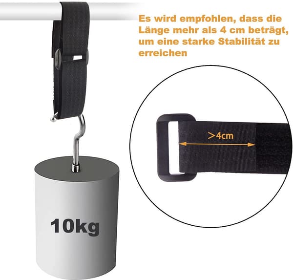 Kabelbindere med burre, 5 m, 10 mm, sort