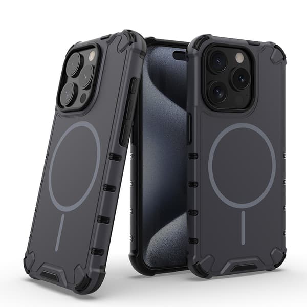 Kompatibel med iPhone 15 PRO mobilskal, fallsäkert mobilskal, mörkgrå