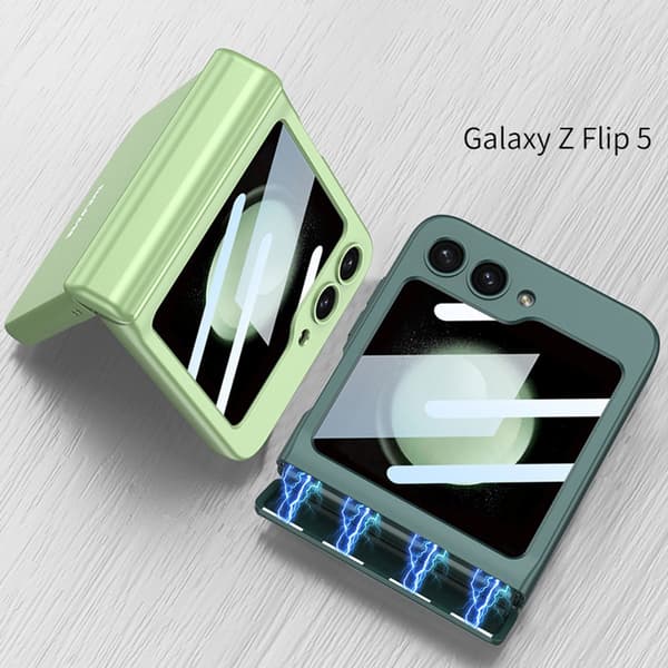 Samsung Z Flip 4 mobilskal, integrerat skydd, rosa