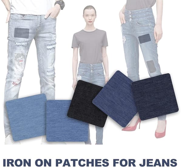 25-pack självhäftande denimlappar - denim stryklappar
