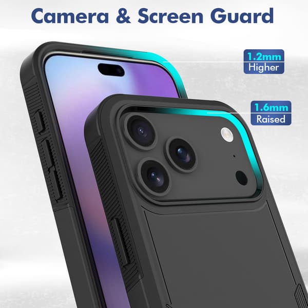 iPhone 17 Pro Max telefondeksel, støtsikkert TPU+PC-telefondeksel, lilla