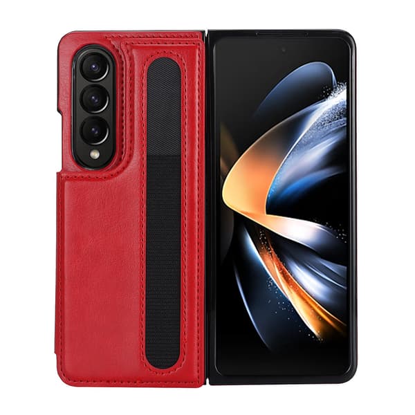 SAM Galaxy Z Fold7, Vikbart Telefonskal med Pennhållare, Röd
