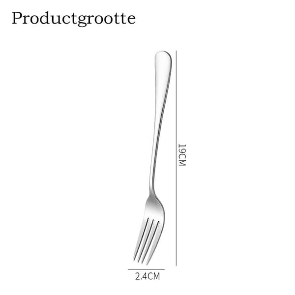 6-delars gaffelset, rostfritt stål, 19 x 2,4 cm