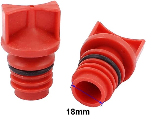 Passer for 2 stk. Luftkompressor Plastikkdeksel 18mm Hanngevind Dia Rød