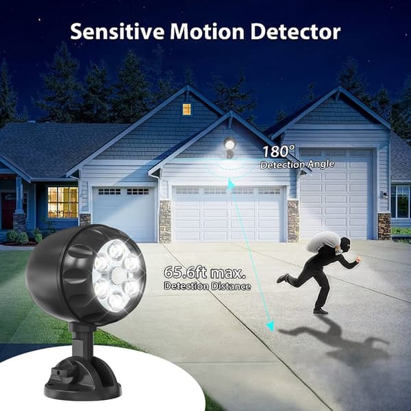 2 st LED-vägg-/strålkastare för utomhusbruk med rörelsesensor för trädgård/garage