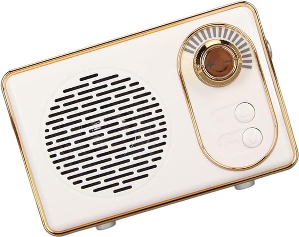 Retro Bluetooth-højtaler - Retro-højtaler - Bluetooth 5.0 - ekstra bas - Hvid