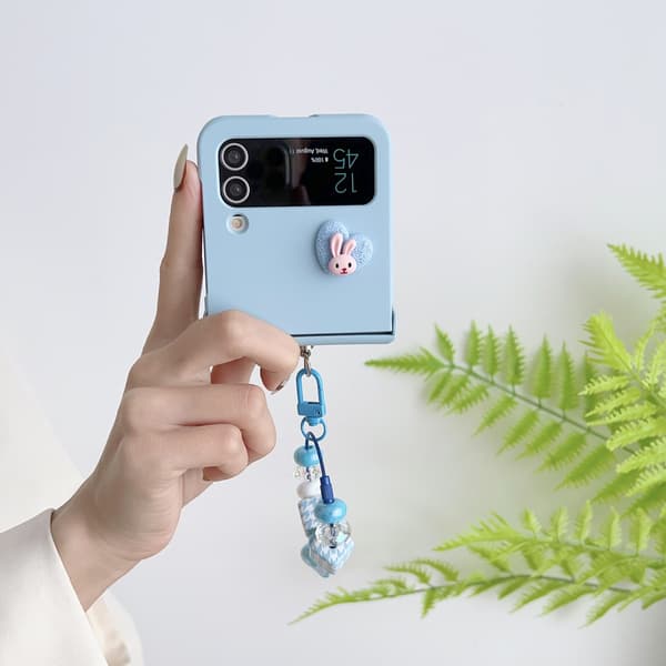 SAM Galaxy Z Flip6, minimalistisk telefondeksel, sammenleggbart skjermdeksel, blå