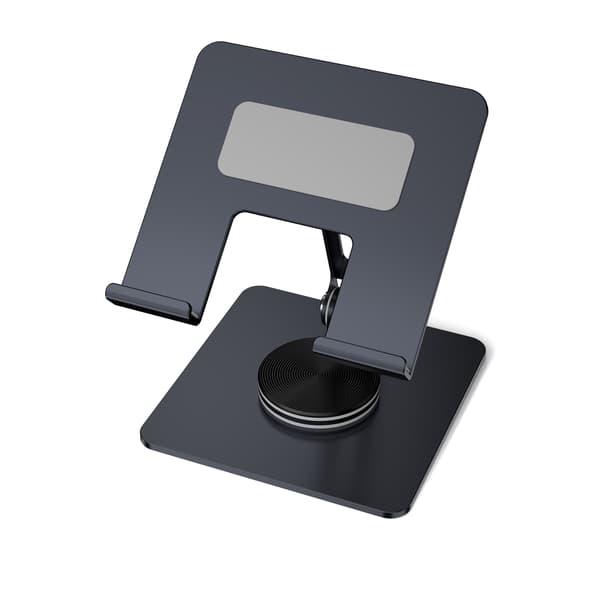 Tabletthållare, 360° roterande hopfällbart metallstativ för iPad (Silver)