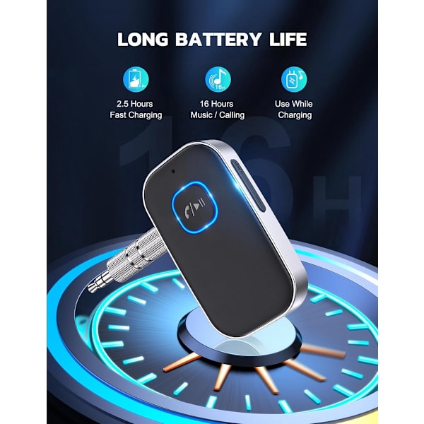 Bluetooth-mottaker - BT 5.0, 3,5 mm AUX, Bluetooth-mottaker aux - Bluetooth-mottaker bil - Bluetooth-mottaker bil aux - Bluetooth-mottaker