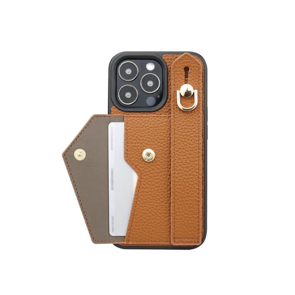 iPhone 15 Pro Max, rannekotelo, korttikotelo (tummanruskea)