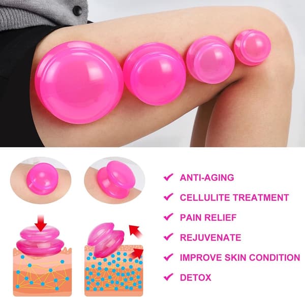 4-delars set - Slimming Cupping - Slimming Cupping - Koppningsset - Koppningsmassage - rosa