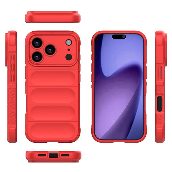 iPhone 17-PRO telefondeksel, mykt deksel, rød