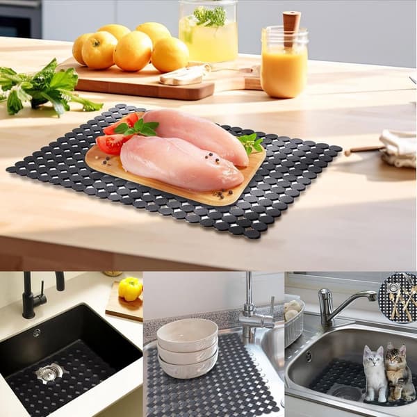 Diskdräneringsmatta, skyddsmatta, 2-pack, svart, PVC, 30 x 40 cm