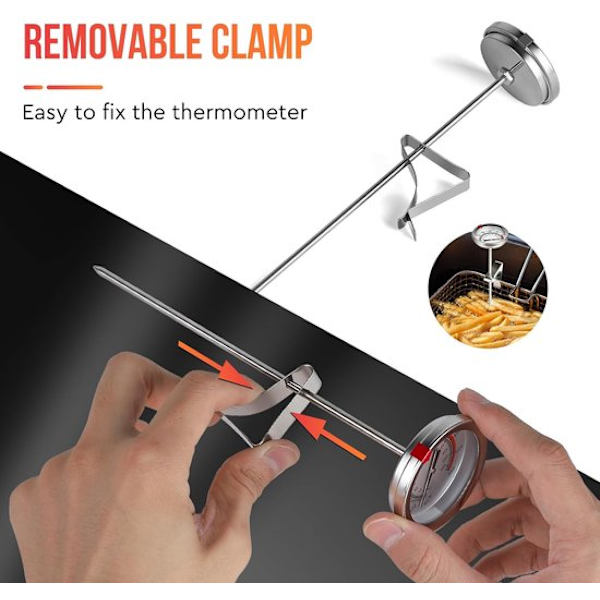Olie termometer - Køkken termometer - -20 til +280°C - med lang probe
