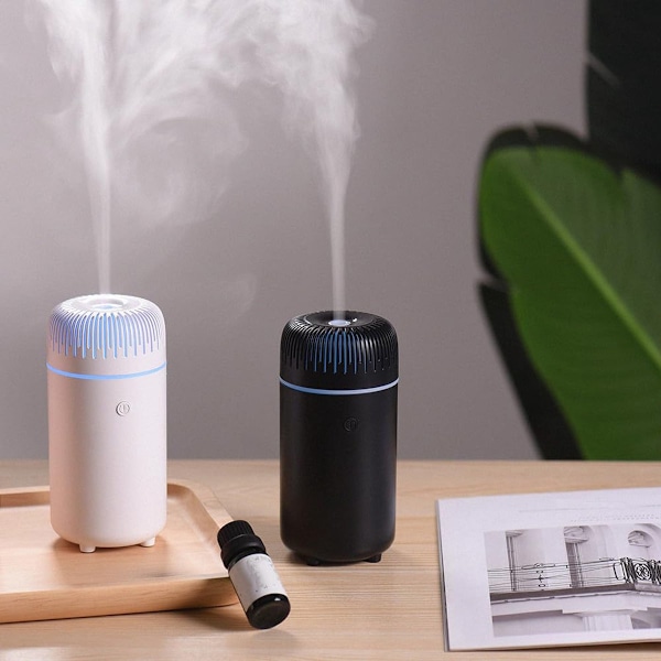 Bil Diffuser Luftfuktare, 100ml Luftfuktare, Aromaterapi Diffuser, Mini Portabel Diffuser, Med LED, för Bil Hem Kontor Sovrum, Rosa