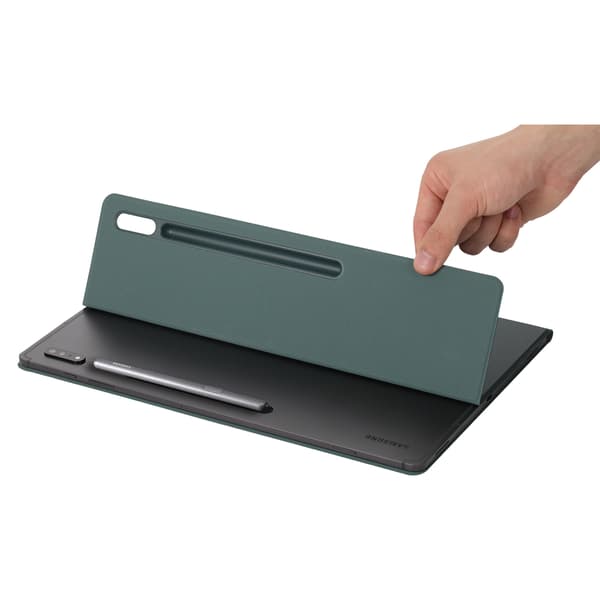 Galaxy Tab S9+/S10+, Tablettikotelo kynäpaikalla, Tablettikotelo jalustalla (Vihreä)