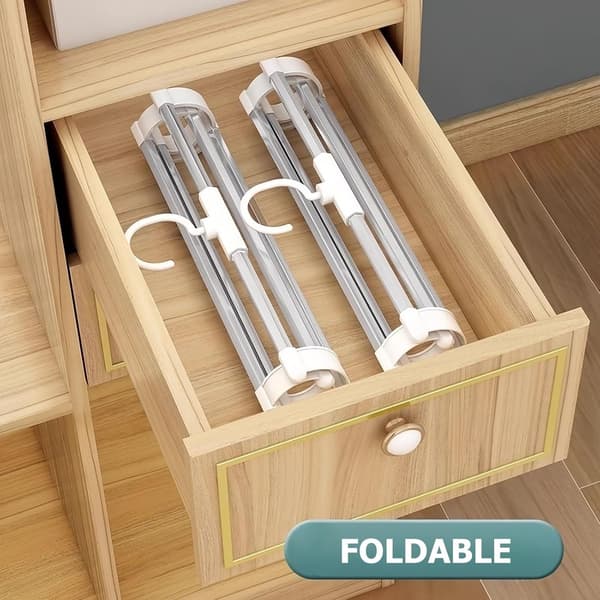 2 platsbesparande galgar för 6 byxor för kläder & accessoarer, vit, present