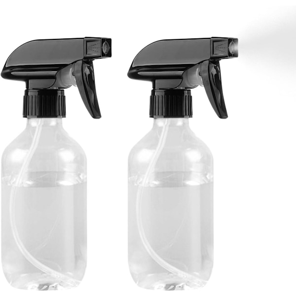 Påfyllningsbara sprayflaskor, justerbart sprayhuvud, 2 stycken, transparent, 300 ml