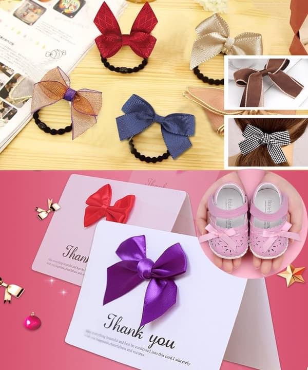 100 presentrosetter, små bandrosetter, DIY handgjorda