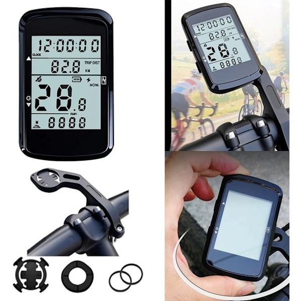 Cykelcomputer - speedometer GPS - 2,4 tommer med LED-belysning