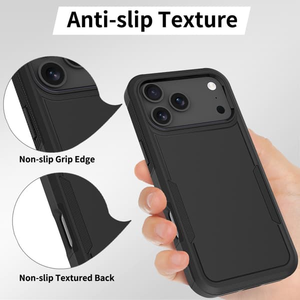 iPhone 17 Pro Max telefondeksel, støtsikkert TPU+PC-telefondeksel, lilla