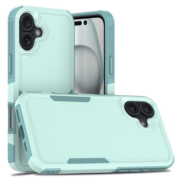 iPhone 17 Stødsikkert Telefoncover, Blå-Grøn