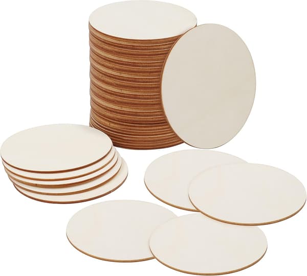 Runda träflis (50 st) - 10 cm i diameter, 2 mm tjocka