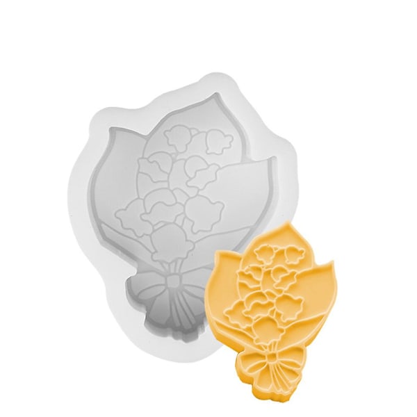 Moussekage 3D Buket Blomster Silikoneform DIY Fondant Sukker P